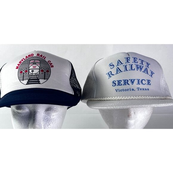 6 Railroad Hats Vintage Snapback Strap Baseball Cap Lot Tank Rail Car - Picture 7 of 12